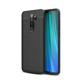 Teleplus Xiaomi Redmi Note 8 Pro Deri Dokulu Silikon Kırmızı Kılıf + Nano Ekran Koruyucu