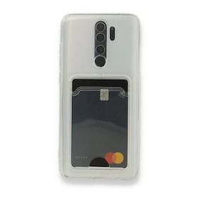 Teleplus Xiaomi Redmi Note 8 Pro Kamera Korumalı Kartlıklı Silikon Şeffaf Kılıf