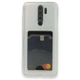 Teleplus Xiaomi Redmi Note 8 Pro Kamera Korumalı Kartlıklı Silikon Şeffaf Kılıf