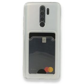 Teleplus Xiaomi Redmi Note 8 Pro Kamera Korumalı Kartlıklı Silikon Şeffaf Kılıf