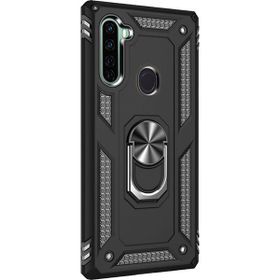 Teleplus Xiaomi Redmi Note 8 Vega Yüzüklü Tank Kapak Siyah Kılıf+Nano Ekran Koruyucu
