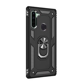 Teleplus Xiaomi Redmi Note 8 Vega Yüzüklü Tank Kapak Siyah Kılıf+Nano Ekran Koruyucu