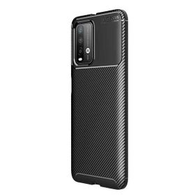 Teleplus Xiaomi Redmi Note 9 4g Karbon Dokulu Lacivert Nano Ekran Koruyucu Silikon Cep Telefonu Kılıf