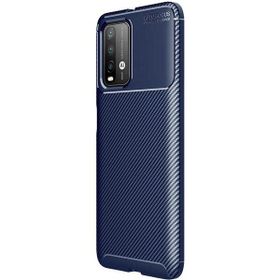 Teleplus Xiaomi Redmi Note 9 4g Karbon Dokulu Lacivert Nano Ekran Koruyucu Silikon Cep Telefonu Kılıf
