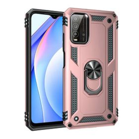 Teleplus Xiaomi Redmi Note 9 4G Vega Yüzüklü Tank Kapak Rose Gold Kılıf ve Nano Ekran Koruyucu