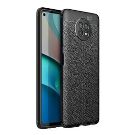 Teleplus Xiaomi Redmi Note 9 5g Deri Dokulu Dizayn Nano Ekran Koruyucu Siyah Silikon Cep Telefonu Kılıf