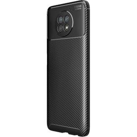 Teleplus Xiaomi Redmi Note 9 5g Karbon Dokulu Dizayn Nano Ekran Koruyucu Siyah Silikon Cep Telefonu Kılıf
