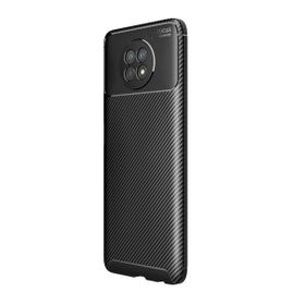 Teleplus Xiaomi Redmi Note 9 5g Karbon Dokulu Dizayn Nano Ekran Koruyucu Siyah Silikon Cep Telefonu Kılıf