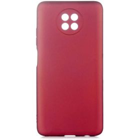 Teleplus Xiaomi Redmi Note 9 5G Lüks Mat Kamera Korumalı Silikon Kırmızı Kılıf