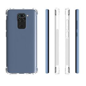 Teleplus Xiaomi Redmi Note 9 Darbe Korumalı Tank Şeffaf Nano Ekran Koruyucu Silikon Cep Telefonu Kılıf