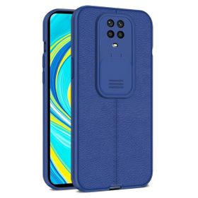 Teleplus Xiaomi Redmi Note 9 Pro Lensi Kamera Korumalı Deri Dokulu Silikon Siyah Kılıf