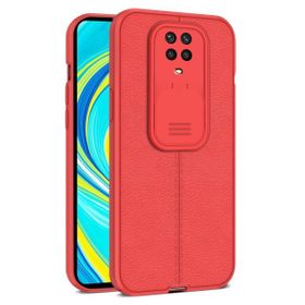 Teleplus Xiaomi Redmi Note 9 Pro Lensi Kamera Korumalı Deri Dokulu Silikon Siyah Kılıf