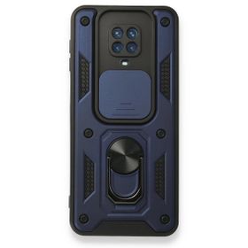 Teleplus Xiaomi Redmi Note 9s Kamera Korumalı Yüzüklü Tank Pars Silikon Lacivert Kılıf