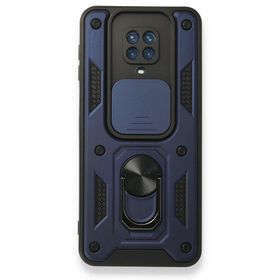 Teleplus Xiaomi Redmi Note 9s Kamera Korumalı Yüzüklü Tank Pars Silikon Lacivert Kılıf
