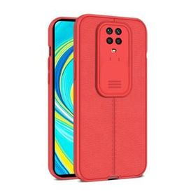 Teleplus Xiaomi Redmi Note 9S Lensi Kamera Korumalı Deri Dokulu Silikon Lacivert Kılıf