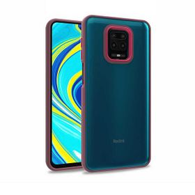 Teleplus Xiaomi Redmi Note 9S Renkli Bumper Hybrid Flora Silikon Bordo Kılıf