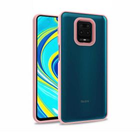 Teleplus Xiaomi Redmi Note 9S Renkli Bumper Hybrid Flora Silikon Bordo Kılıf
