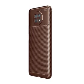 Teleplus Xiaomi Redmi Note 9t Karbon Dokulu Dizayn Kahverengi Silikon Cep Telefonu Kılıf