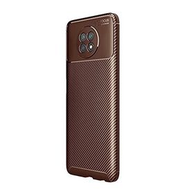 Teleplus Xiaomi Redmi Note 9t Karbon Dokulu Dizayn Kahverengi Silikon Cep Telefonu Kılıf