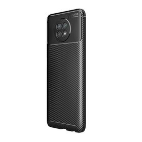 Teleplus Xiaomi Redmi Note 9t Karbon Dokulu Dizayn Kahverengi Silikon Cep Telefonu Kılıf