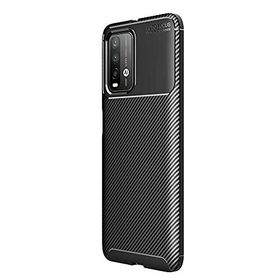 Teleplus Xiaomi Redmi Note 9t Karbon Dokulu Dizayn Nano Ekran Koruyucu Siyah Silikon Cep Telefonu Kılıf