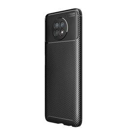 Teleplus Xiaomi Redmi Note 9t Karbon Dokulu Dizayn Nano Ekran Koruyucu Siyah Silikon Cep Telefonu Kılıf