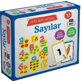 Teleskop Popüler Bilim - Dört İşlem Kartlar Sayılar 4 6 Yaş 100 Kart