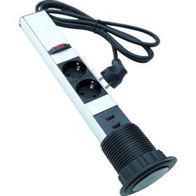 Tem 220 V Gri Bas Aç Tezgah Masa Gizli Priz