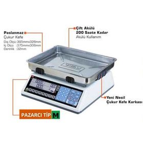 Tem EGE-LCD 30 kg Fiyat Hsesaplamalı Boyunsuz Terazi