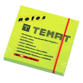 Temat 10935 75x75 mm Fosforlu Yeşil Yapışkanlı Not Kağıdı