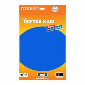 Temat 214907 Mavi Tek Kenarı Yapışkanlı 10'lu Defter Kabı