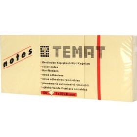 Temat 3x50x40 mm 100 Yaprak 3'lü Yapışkanlı Not Kağıdı