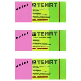Temat 3x50x40 mm 3'lü Karışık Renk Not Kağıdı