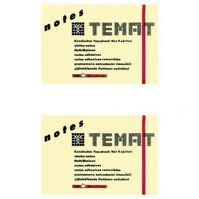 Temat 50X75 mm Pastel Sarı 2'li Yapışkanlı Not Kağıdı