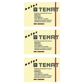 Temat 50X75 mm Pastel Sarı 3'lü Yapışkanlı Not Kağıdı