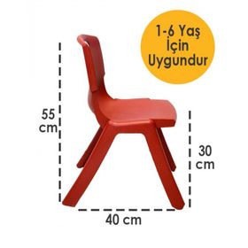 Temel Kırmızı Kırılmaz Çocuk Sandalyesi