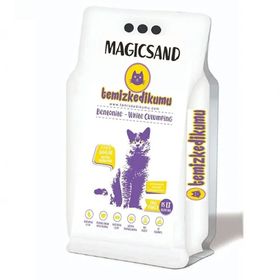 Temizkedikumu 15 lt Aktif Karbonlu İnce Taneli Beyaz Bentonit Kedi Kumu