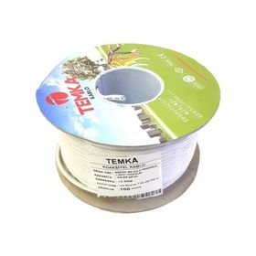 Temka RG6U4 100 m Trishield Çift Folyo Anten Kablosu