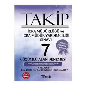 Temsil Kitap Takip İcra Müdürlüğü ve İcra Müdür Yardımcılığı Sınavı Çözümlü 7 Alan Denemesi