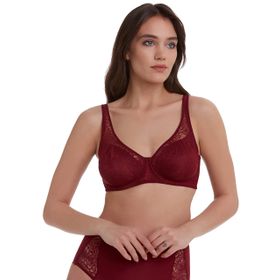 Ten 501111201 Bordo Dantelli Çift Kat Toparlayıcı Kadın Sütyen