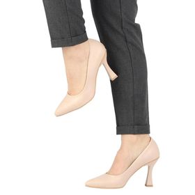 Ten Rengi Stiletto Kanger Kadeh Topuklu Ayakkabı