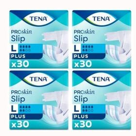 Tena 4 Paket 120 Adet PROskin Slip 6 damla Large Büyük Boy Belbantlı Hasta Bezi