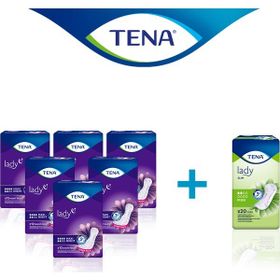 Tena Lady Maxi Night 6 Damla 12x6 Paket Kadın Mesane Pedi + Tena 20'li Lady Slim Mini Mesane Pedi