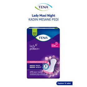 Tena Lady Maxi Night 8 Damla 12'li Paket Kadın Gece Mesane Pedi