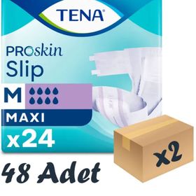 Tena Proskin Slip Maxi 8 Damla Orta Boy Medium 24'lü 2 Paket 48 Adet Belbantlı Hasta Bezi