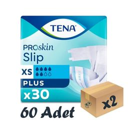 Tena Proskin Slip Plus En Küçük Boy XS 6 Damla 30’lu 2 x 60'lı Bel Bantlı Hasta Bezi