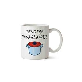 Tencere Yuvarlanmış Kapağını Bulmuş Baskılı Kupa