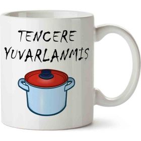 Tencere Yuvarlanmış Kapağını Bulmuş Baskılı Kupa