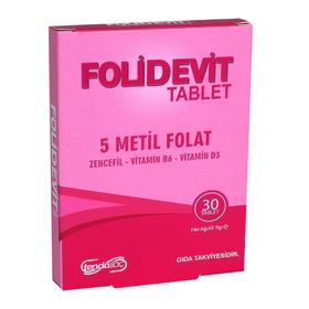 Tenda İlaç Folidevit Metil Folat Vitamin B6 D3 Zencefil 30 Tablet