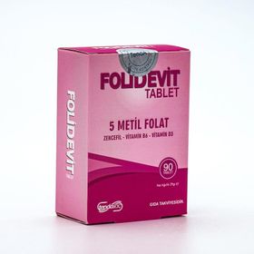 Tenda İlaç Folidevit Metil Folat Vitamin B6 D3 Zencefil 90 Tablet